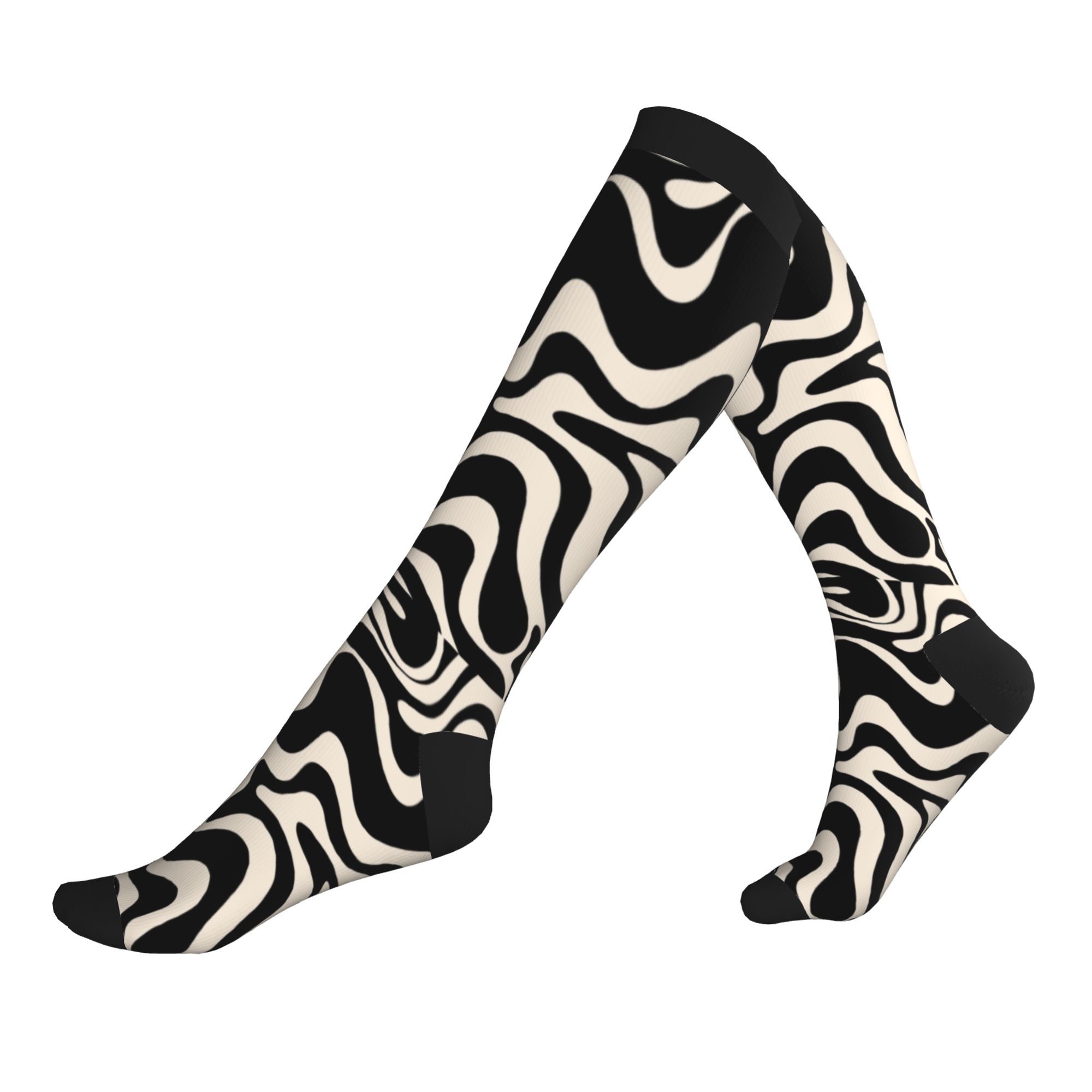 3D Printing Liquid - Calcetines con estampado abstracto de remolinos