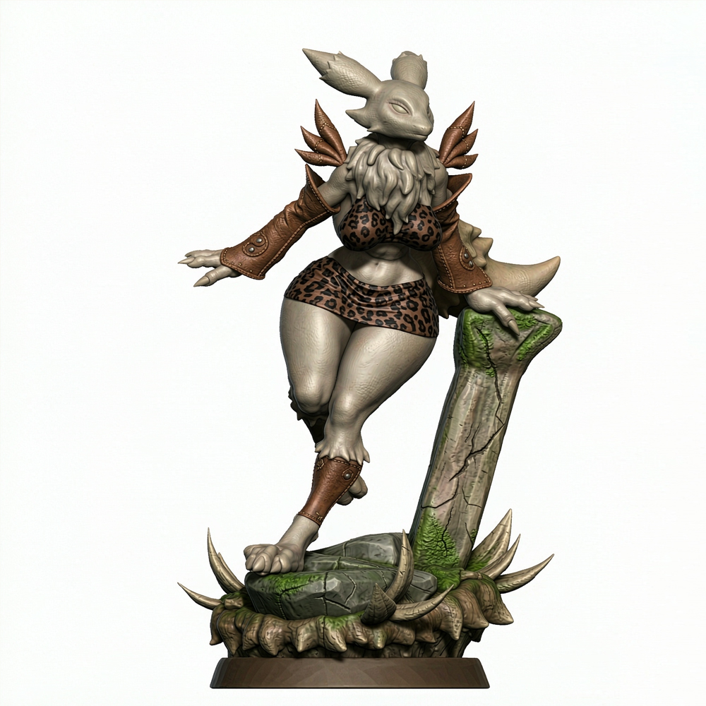 3D Printing Rabbit - NSFW Wild Rabbit Humanoid Warrior FUTA