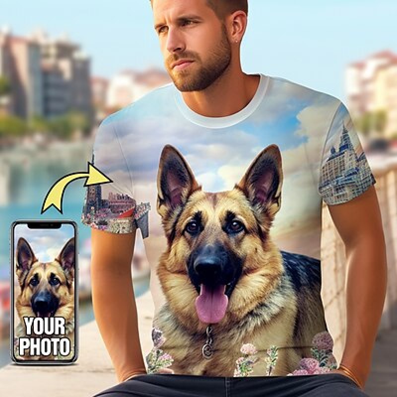 3D Printing Foto - Camiseta personalizada para mascotas para hombres