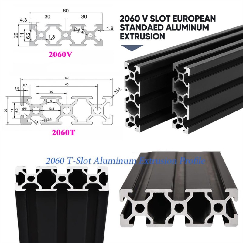 Perfil de aluminio negro, ranu - V Slot Aluminum Extrusion reseña y precio