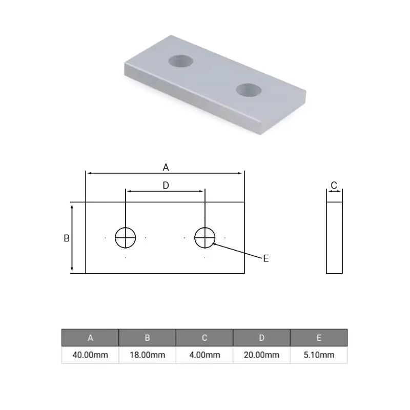 Placa de Unión de Aluminio de  - V Slot Aluminum Extrusion reseña y precio