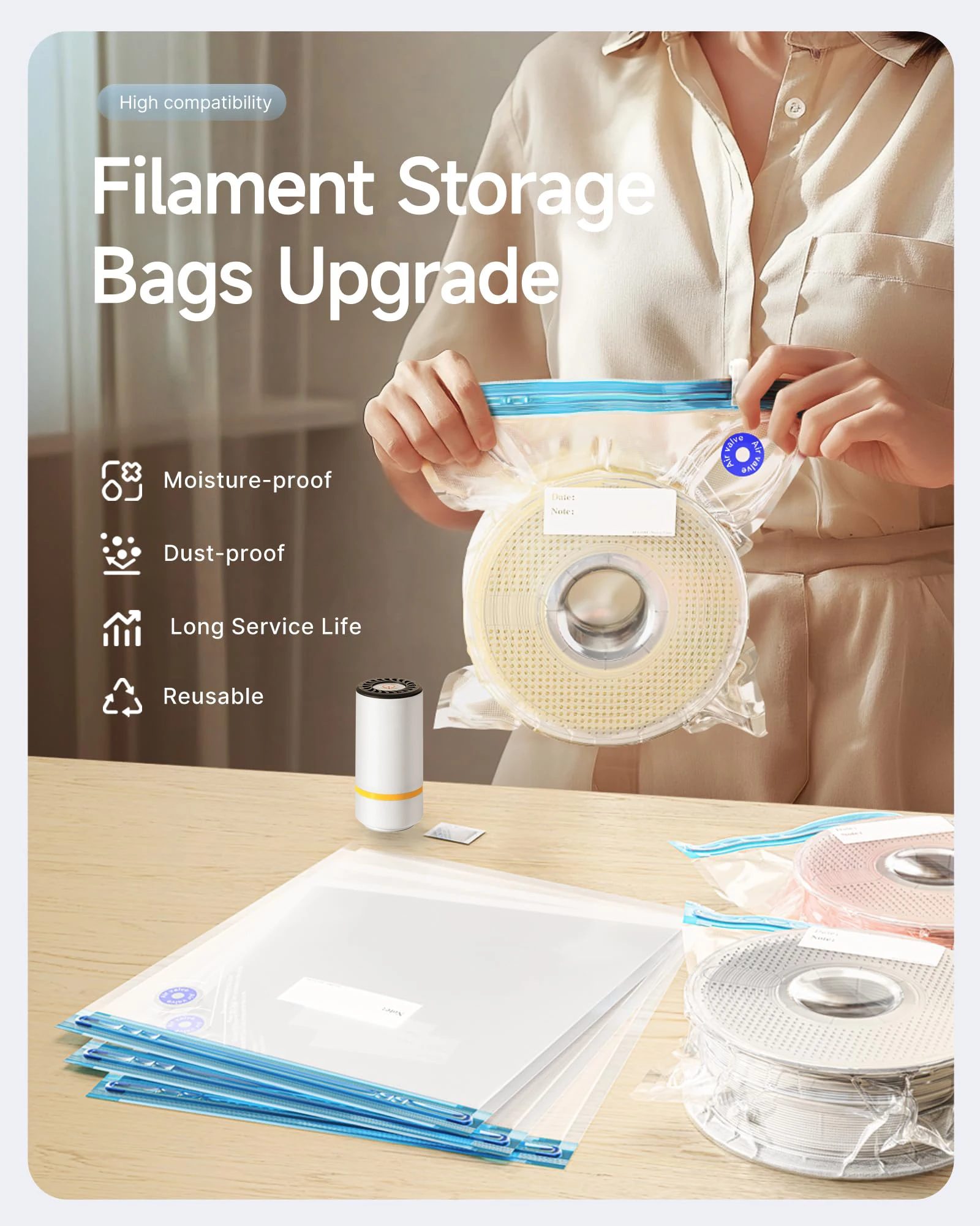 Bolsa de vacío de filamento de - 3D Printing Xyz reseña y precio