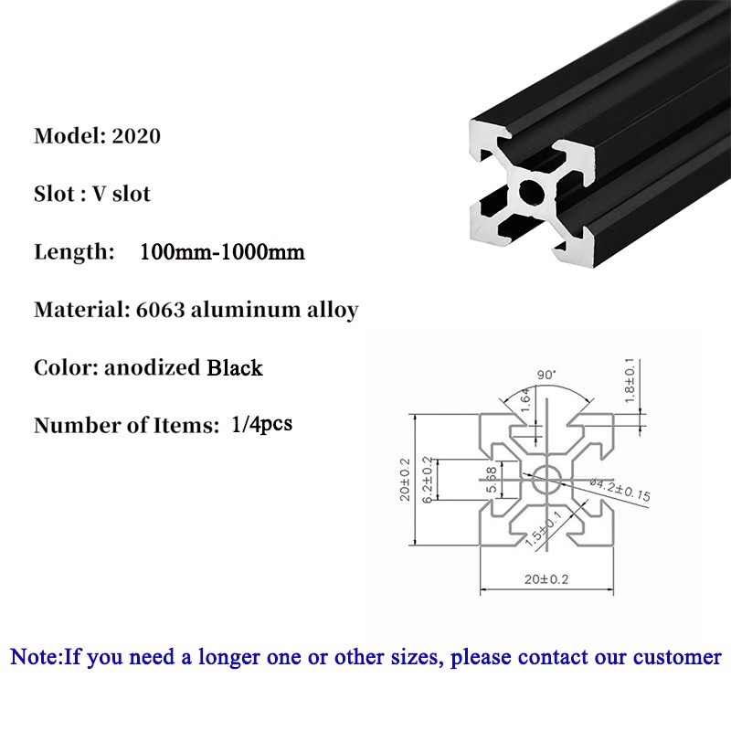 1/4 Uds 2020 V-slot 2020V está - V Slot Aluminum Extrusion reseña y precio