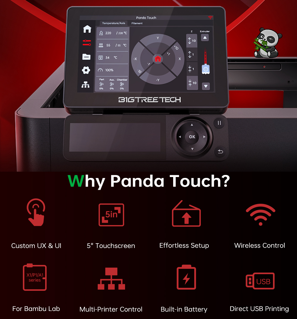 BIGTREETECH Panda pantalla tác - 3D Printing Output reseña y precio