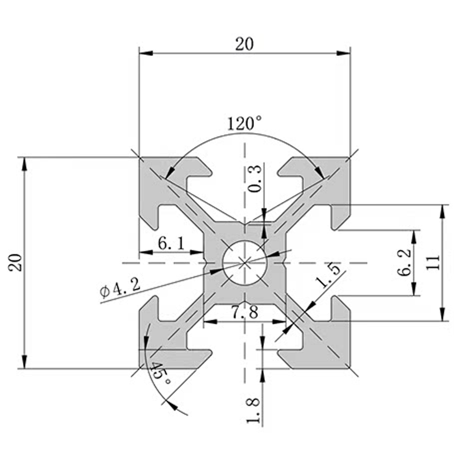 4 Piezas de Perfil Lineal de A - V Slot Aluminum Extrusion reseña y precio